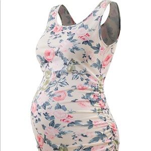 Pink floral maternity dress